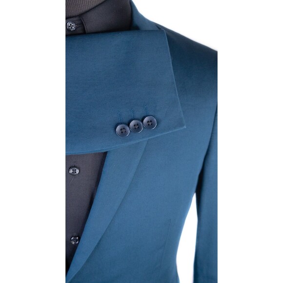 Theory Mens Cotton Unconstructed Blue Sport Coat Jacket Sz 36 Two Button EUC - Picture 6 of 14